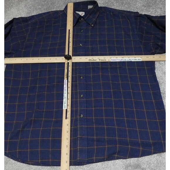 Vintage AW Apparel Workshop Shirt Men's XL Blue Plaid Button Down Long Sleeve - Picture 2 of 9
